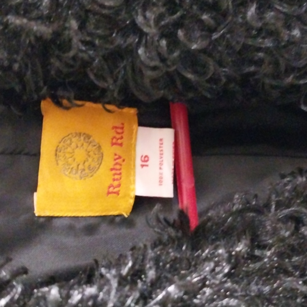 Ruby Rd. Black Teddy Jacket - Picture 2 of 3